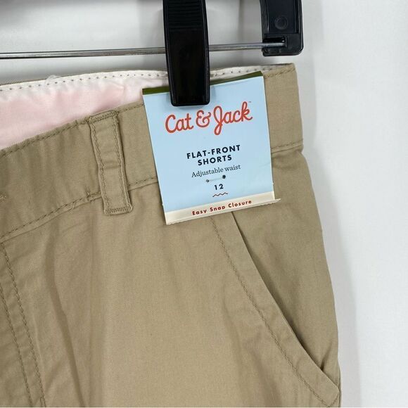 Cat & Jack Girls’ Tan Chino Uniform Shorts size 12 - Picture 2 of 4